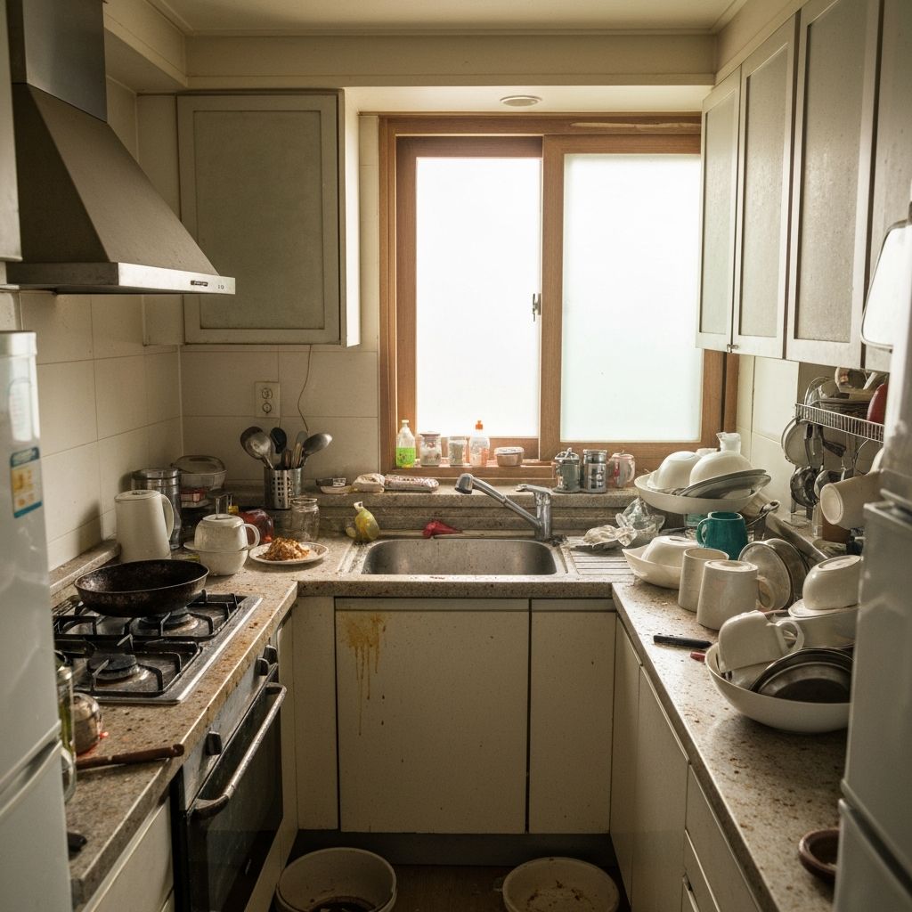 주방 청소 청소 전